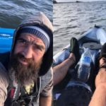 Обессилевший рыбак, которого унесло в море, снял на видео свои последние мгновения
