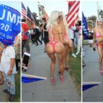 45-летняя французская телеведущая «Френчи» Морган (Angelique «Frenchy» Morgan) и порноактриса Тиффани Мэдисон (Tiffany Madison) на митинге в поддержку Трампа