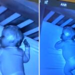 Видеоняня засняла как призрак гладит ребенка по голове