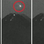 На камеру попал странный огненный шар, медленно пролетевший над вулканом в Индонезии