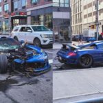 Блогер в неадекватном состоянии разбил новый суперкар на пустой улице в Нью-Йорке