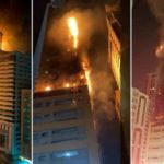 Пожар в жилом небоскребе в Эмиратах