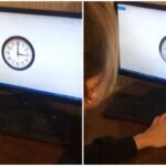 Девушка пытается определить время по стрелочным часам